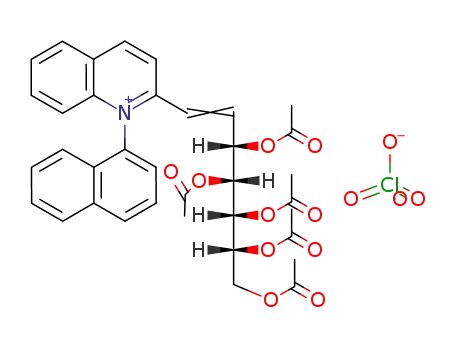 1-Naphthalen-1-yl-2-((E)-(3S,4R,5R,6R)-3,4,5,6,7-pentaacetoxy-hept-1-enyl)-quinolinium; perchlorate