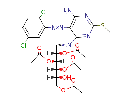 O2,O3,O4,O6-tetraacetyl-D-glucose-[6-amino-5-(2,5-dichloro-phenylazo)-2-methylsulfanyl-pyrimidin-4-ylimine]