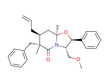 (2S,3S,6R,7S,8aR)-7-Allyl-6-benzyl-3-methoxymethyl-6,8a-dimethyl-2-phenyl-hexahydro-oxazolo[3,2-a]pyridin-5-one