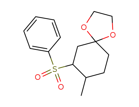 Molecular Structure of 220757-91-5 (1,4-Dioxaspiro[4.5]decane, 8-methyl-7-(phenylsulfonyl)-)