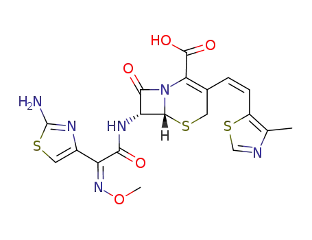 5-Thia-1-azabicyclo[4.2.0]oct-2-ene-2-carboxylicacid,7-[[(2Z)-2-(2-amino-4-thiazolyl)-2-(methoxyimino)acetyl]amino]-3-[(1Z)-2-(4-methyl-5-thiazolyl)ethenyl]-8-oxo-,(6R,7R)-