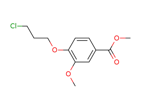 Molecular Structure of 111627-40-8 (Benzoic acid, 4-(3-chloropropoxy)-3-methoxy-, methyl ester)