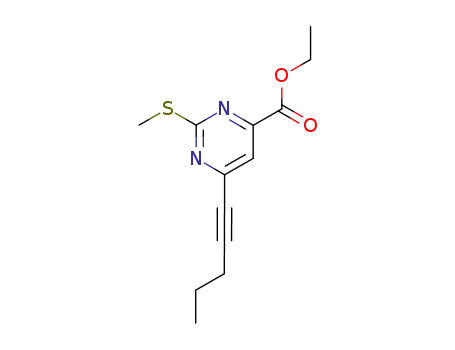 2-methylthio-6-pent-1-ynyl-pyrimidine-4-carboxylic acid ethyl ester