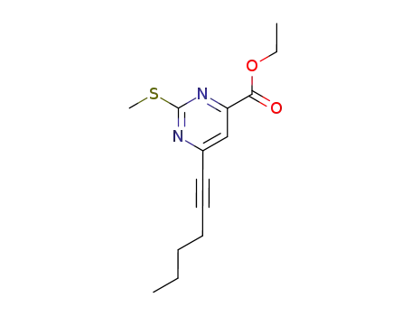 6-hex-1-ynyl-2-methylthio-pyrimidine-4-carboxylic acid ethyl ester