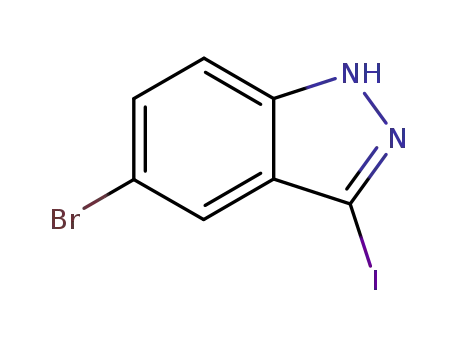 Molecular Structure of 459133-66-5 (5-BROMO-3-IODO (1H)INDAZOLE)
