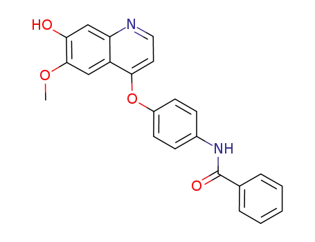 Molecular Structure of 914200-90-1 (Benzamide, N-[4-[(7-hydroxy-6-methoxy-4-quinolinyl)oxy]phenyl]-)