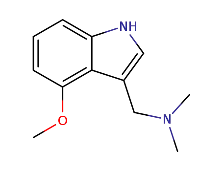 Molecular Structure of 52335-75-8 (1-(4-METHOXY-1H-INDOL-3-YL)-N,N-DIMETHYLMETHANAMINE)