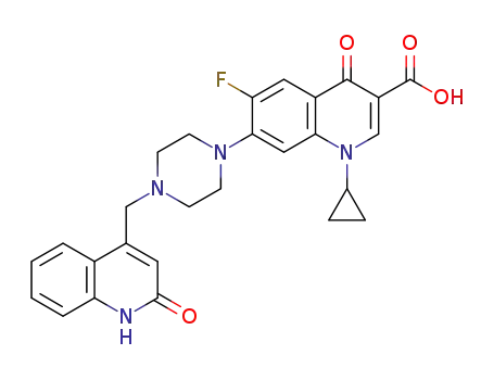 1-cyclopropyl-6-fluoro-7-(4-((2-oxo-1,2-dihydroquinolin-4-yl)methyl)piperazin-1-yl)-4-oxo-1,4-dihydroquinoline-3-carboxylic acid