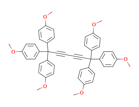 Molecular Structure of 90507-93-0 (Benzene,
1,1',1'',1''',1'''',1'''''-(2,4-hexadiyne-1,6-diylidyne)hexakis[4-methoxy-)