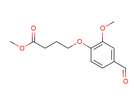 Molecular Structure of 176375-41-0 (METHYL 4-(4-FORMYL-2-METHOXYPHENOXY)BUTANOATE)