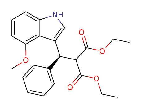 Molecular Structure of 458563-96-7 (Propanedioic acid, [(S)-(4-methoxy-1H-indol-3-yl)phenylmethyl]-, diethyl
ester)