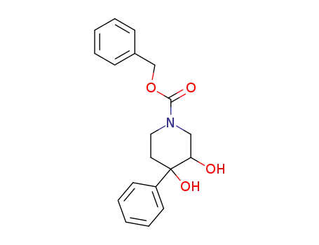 Molecular Structure of 871926-94-2 (1-Piperidinecarboxylic acid, 3,4-dihydroxy-4-phenyl-, phenylmethyl
ester)