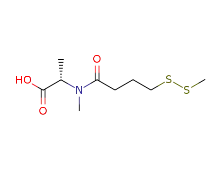 Molecular Structure of 138148-63-7 (L-Alanine, N-methyl-N-[4-(methyldithio)-1-oxobutyl]-)