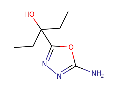 Molecular Structure of 910656-41-6 (3-(5-amino-1,3,4-oxadiazol-2-yl)pentan-3-ol)