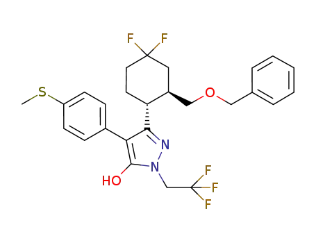 3-{(1R,2R)-2-[(benzyloxy)methyl]-4,4-difluorocyclohexyl}-4-[4-(methylthio)phenyl]-1-(2,2,2-trifluoroethyl)-1H-pyrazol-5-ol