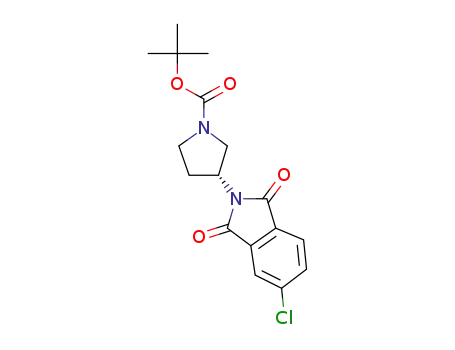 Molecular Structure of 849106-72-5 (1-Pyrrolidinecarboxylic acid,
3-(5-chloro-1,3-dihydro-1,3-dioxo-2H-isoindol-2-yl)-, 1,1-dimethylethyl
ester, (3R)-)