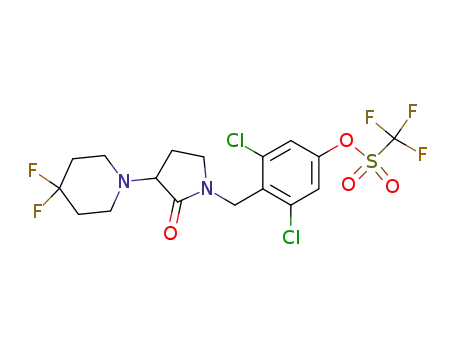 trifluoro-methanesulfonic acid 3,5-dichloro-4-[3-(4,4-difluoro-piperidin-1-yl)-2-oxo-pyrrolidin-1-ylmethyl]-phenyl ester