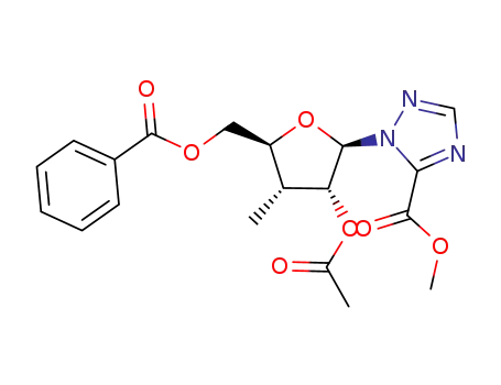 2-(2-O-acetyl-5-O-benzoyl-3-deoxy-3-C-methyl-β-D-ribofuranosyl)-1,2,4-triazole-3-carboxylic acid methyl ester