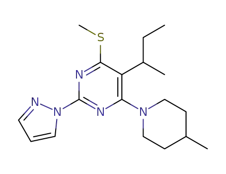 5-sec-butyl-6-(4-methylpiperidin-1-yl)-4-methylthio-2-(1H-pyrazol-1-yl)pyrimidine