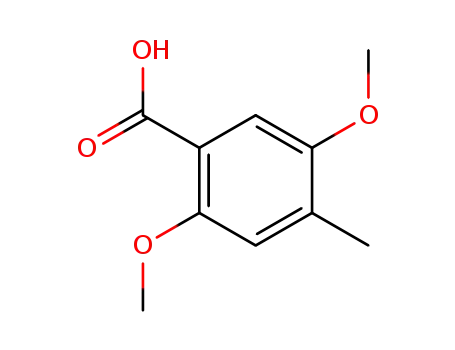 Molecular Structure of 32176-94-6 (Benzoic acid, 2,5-dimethoxy-4-methyl-)