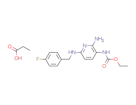 2-amino-3-carbethoxyamino-6-(4-fluoro-benzylamino)-pyridine propionate