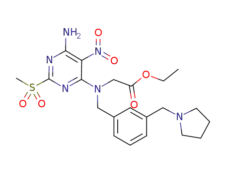 ethyl-Nα-[4-amino-2-methanesulfonyl-5-nitropyrimidin-6-yl],Nα-[3'-(pyrrolidin-1"-ylmethyl)-benzyl]-glycinate