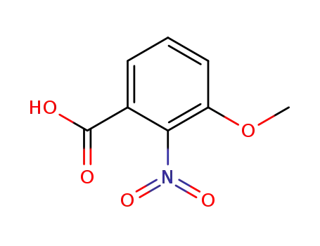 Molecular Structure of 4920-80-3 (3-Methoxy-2-nitrobenzoic acid)