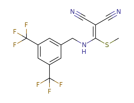 2-(((3,5-bis(trifluoromethyl)benzyl)amino)(methylthio)methylene)malononitrile