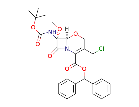 7-methoxy-7-(N-tert-butoxycarbonyl)-3-(chloromethyl)-8-oxo-5-oxo-1-azabicyclo[4.2.0]-2-ene-2-carboxylic acid diphenylmethyl ester