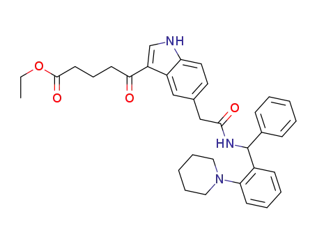 ethyl 5-oxo-5-{5-[({phenyl[2-(piperidin-1-yl)phenyl]methyl}carbamoyl)methyl]-1H-indol-3-yl}pentanoate