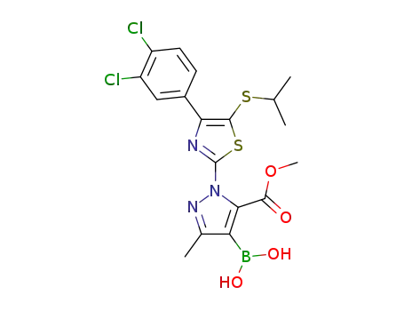 (1-(4-(3,4-dichlorophenyl)-5-(isopropylthio)thiazol-2-yl)-5-(methoxycarbonyl)-3-methyl-1H-pyrazol-4-yl)boronic acid