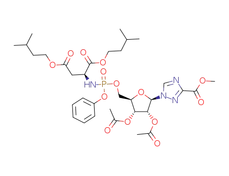 1-(methyl 1H-1,2,4-triazole-3-carboxylate-1-yl)-2',3'-di-O-acetyl-β-D-ribofuranose-5-[phenylbis(isoamyl-L-aspartyl)]phosphate