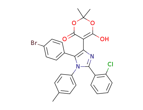5-(5-(4-bromophenyl)-2-(2-chlorophenyl)-1-(p-tolyl)-1H-imidazol-4-yl)-6-hydroxy-2,2-dimethyl-4H-1,3-dioxin-4-one