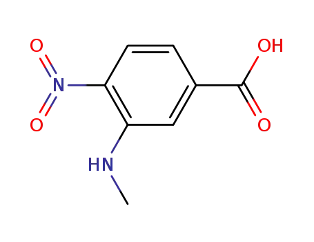 Molecular Structure of 214778-10-6 (Benzoic acid, 3-(methylamino)-4-nitro- (9CI))