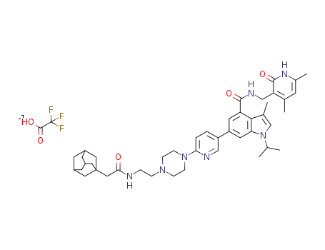 6-(6-(4-(2-(2-(adamantan-1-yl)acetamido)ethyl)piperazin-1-yl)pyridin-3-yl)-N-((4,6-dimethyl-2-oxo-1,2-dihydropyridin-3-yl)methyl)-1-isopropyl-3-methyl-1H-indole-4-carboxamide 2,2,2-trifluoroacetate