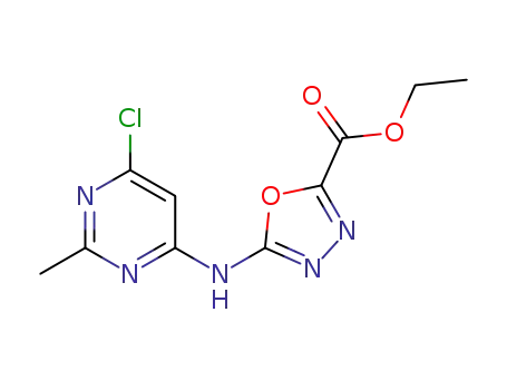 5-(6-chloro-2-methylpyrimidin-4-ylamino)-[1,3,4]oxadiazole-2-carboxylic acid ethyl ester