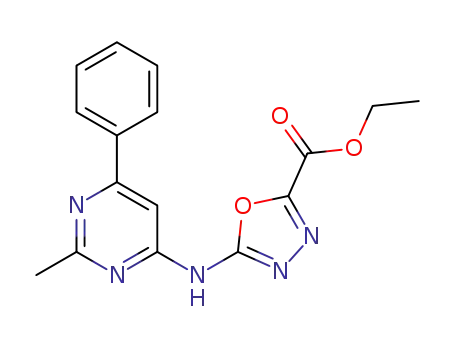 5-(2-methyl-6-phenylpyrimidin-4-ylamino)-[1,3,4]oxadiazole-2-carboxylic acid ethyl ester