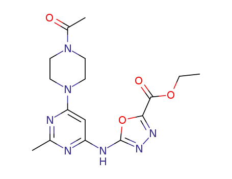 5-[2-methyl-6-(4-acetylpiperazin-1-yl)pyrimidin-4-ylamino][1,3,4]oxadiazole-2-carboxylic acid ethyl ester