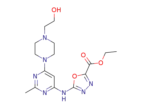 5-{6-[4-(2-hydroxy-ethyl)piperazin-1-yl]-2-methylpyrimidin-4-ylamino}-[1,3,4]oxadiazole-2-carboxylic acid ethyl ester