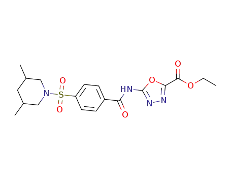 ethyl 5-(4-((3,5-dimethylpiperidin-1-yl)sulfonyl)benzamido)-1,3,4-oxadiazole-2-carboxylate