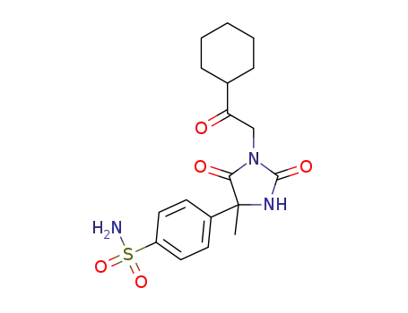 4-(1-(2-cyclohexyl-2-oxoethyl)-4-methyl-2,5-dioxoimidazolidin-4-yl)benzenesulfonamide