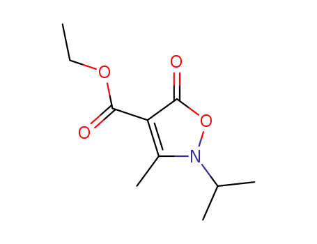 Molecular Structure of 113768-49-3 (4-Isoxazolecarboxylic acid,
2,5-dihydro-3-methyl-2-(1-methylethyl)-5-oxo-, ethyl ester)