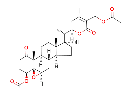 Ergosta-2,24-dien-26-oicacid, 4,27-bis(acetyloxy)-5,6-epoxy-22-hydroxy-1-oxo-, d-lactone, (4b,5b,6b,22R)- cas  22848-79-9