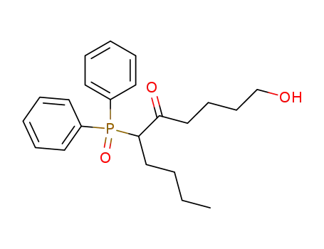 Molecular Structure of 89625-06-9 (5-Decanone, 6-(diphenylphosphinyl)-1-hydroxy-)