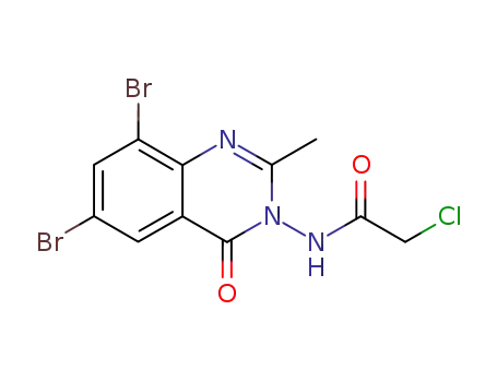 Molecular Structure of 94650-28-9 (Acetamide,
2-chloro-N-(6,8-dibromo-2-methyl-4-oxo-3(4H)-quinazolinyl)-)
