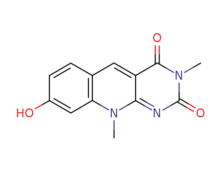 Molecular Structure of 75427-52-0 (Pyrimido[4,5-b]quinoline-2,4(3H,10H)-dione, 8-hydroxy-3,10-dimethyl-)