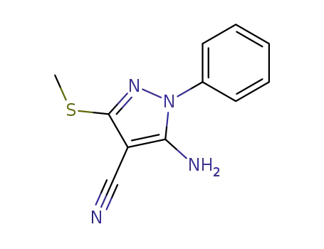 1H-Pyrazole-4-carbonitrile,5-amino-3-(methylthio)-1-phenyl-