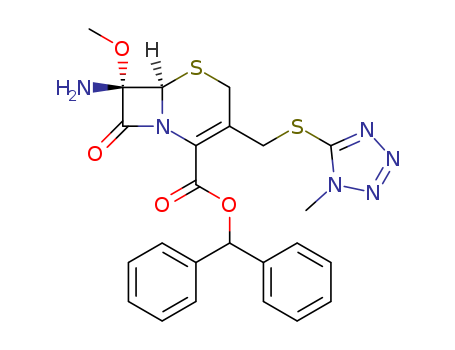 5-Thia-1-azabicyclo[4.2.0]oct-2-ene-2-carboxylicacid, 7-amino-7-methoxy-3-[[(1-methyl-1H-tetrazol-5-yl)thio]methyl]-8-oxo-,diphenylmethyl ester, (6R,7S)-(56610-72-1)