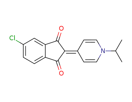 Molecular Structure of 111983-53-0 (1H-Indene-1,3(2H)-dione,
5-chloro-2-[1-(1-methylethyl)-4(1H)-pyridinylidene]-)