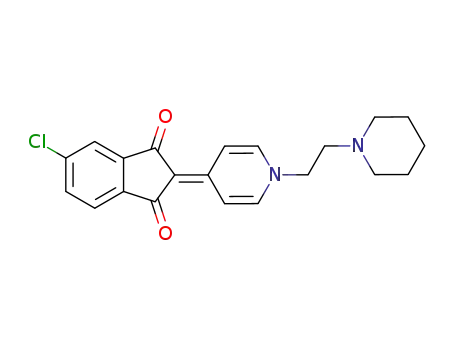 Molecular Structure of 111983-54-1 (1H-Indene-1,3(2H)-dione,
5-chloro-2-[1-[2-(1-piperidinyl)ethyl]-4(1H)-pyridinylidene]-)